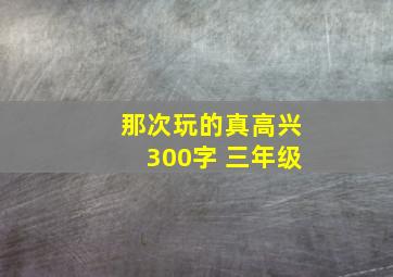 那次玩的真高兴300字 三年级